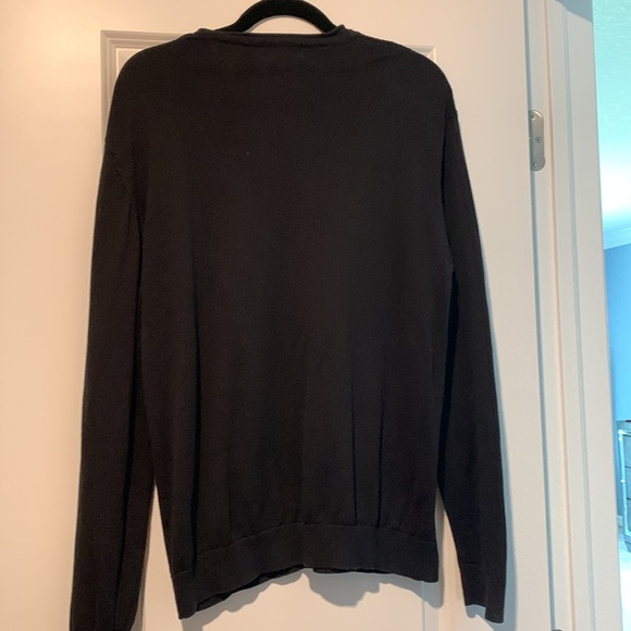 Mens large 100% cotton concepts by Claiborne black ribbed lightweight sweater - Picture 4 of 4